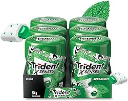 Chiclete Trident XSenses Spearmint Sem Açúcar Garrafa - Caixa com 6 unid. de 54g