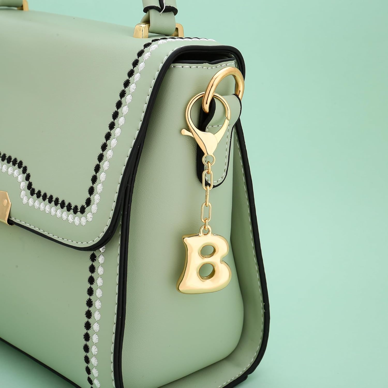 LILIE&WHITE Gold Bubble Initial Keychain For Women Handbag Charms Fashion Alphabet Keychain Accessories Gift - Image 5