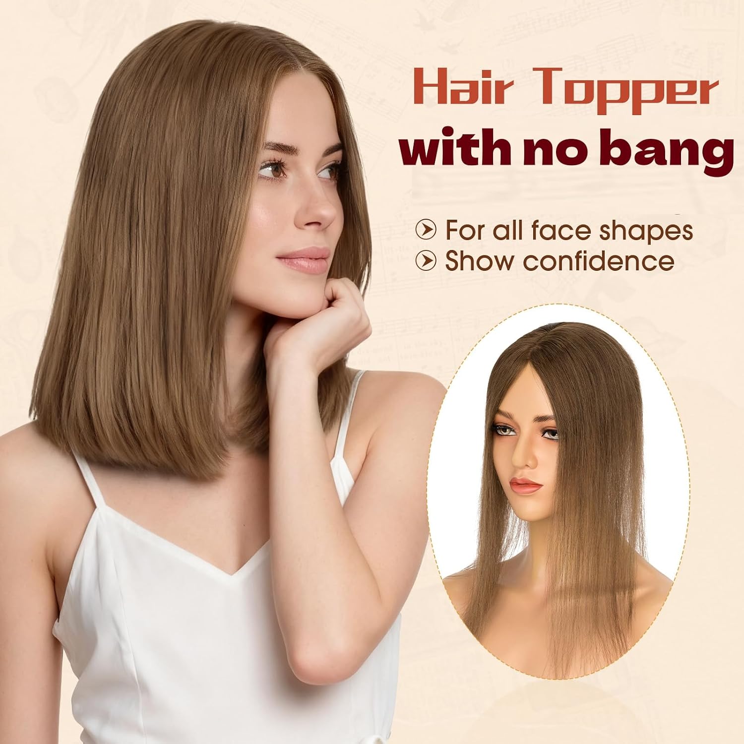 Rich Choices Human Hair Toppers for Women Real Humam Hair Remy Hair Topper No Bang-Upgraded 150% Density 9 * 12CM Lace Base-Clip in Hairs Topper for Thinning Hairs-10Inch #4 Medium Brown