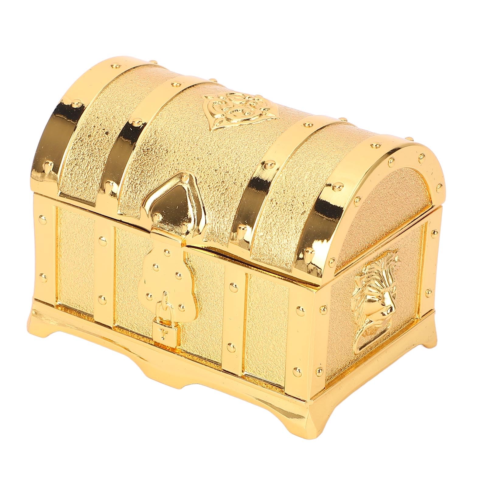 Jelquix Vintage Jewelry Box, Zinc Alloy Pattern Bracelet Container with Soft Velvet Lining for Earrings Necklace (Gold)