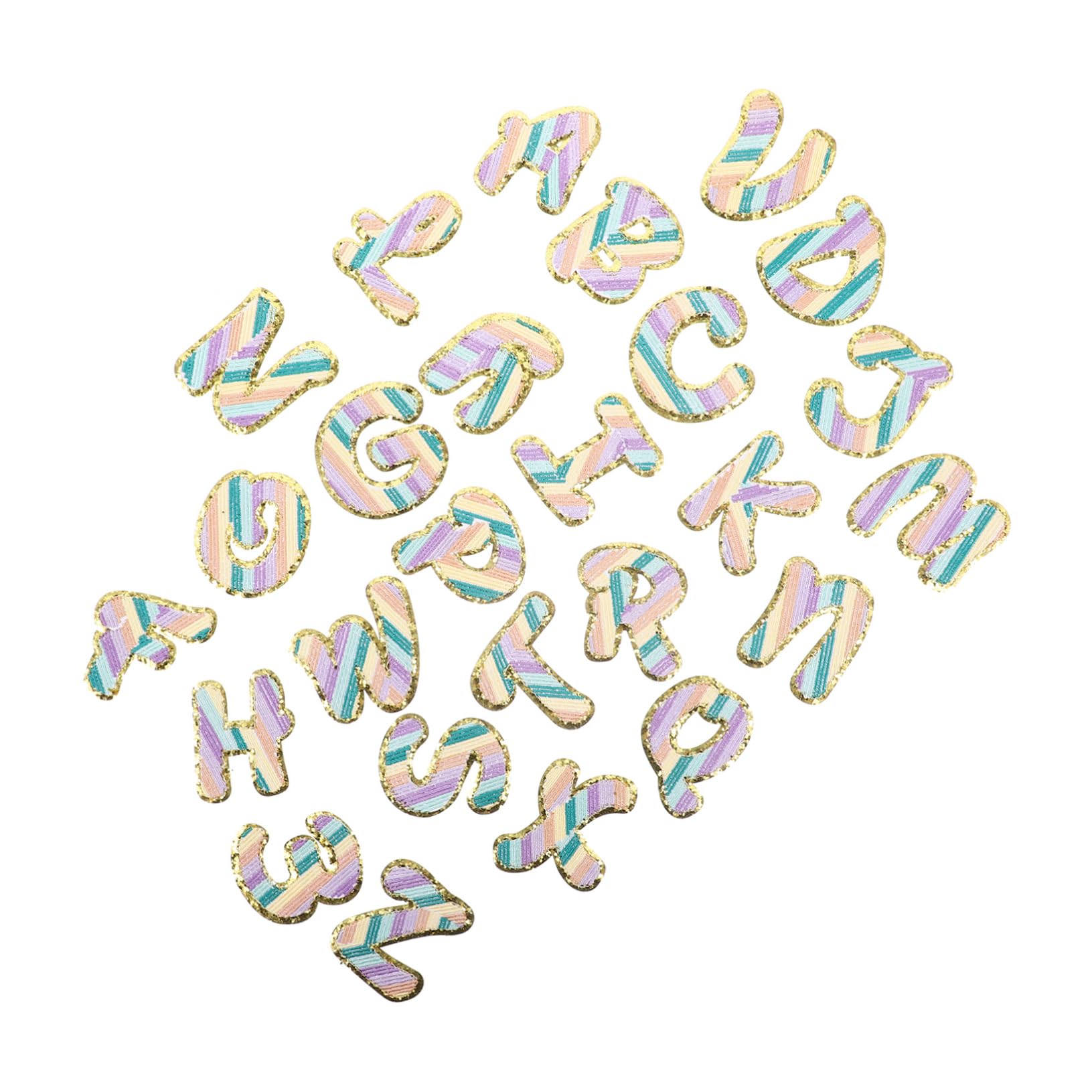 HOMSFOU 4 Set Toppe Adesive Ricamate Alfabeto Per Decorare Abbigliamento E Scarpe Per Fai Da Te E Riparazioni Colorate E Versatili Stimola La Creatività E 26 Pezzi*4