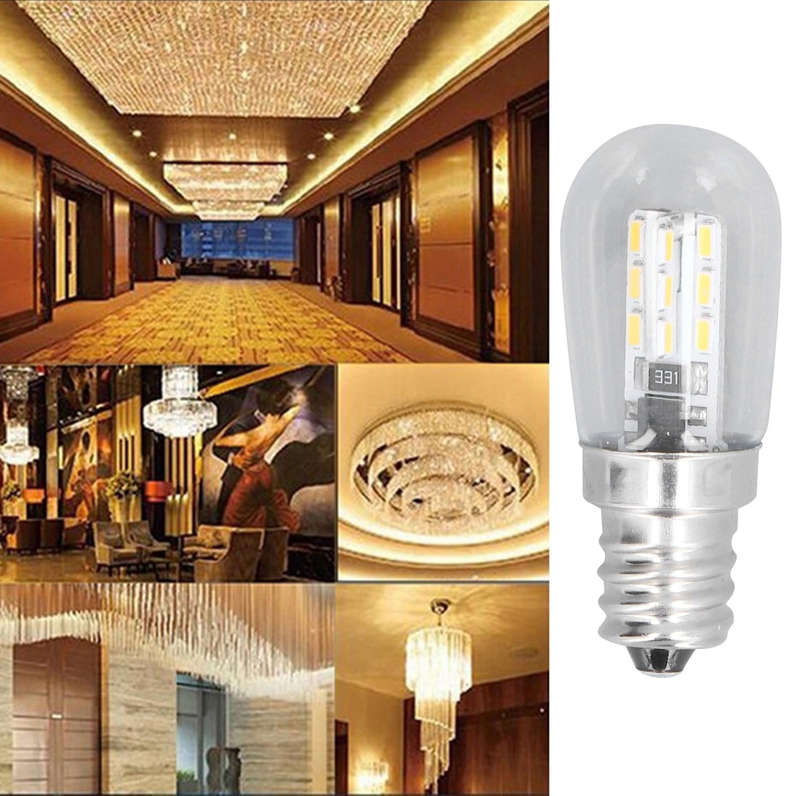10PCS Lampadina a LED E12 E12 Lampada a incandescenza Vetro Piccola Plafoniera Lampada 500LM Lampada da Parete per Camera da Letto Ufficio 220V