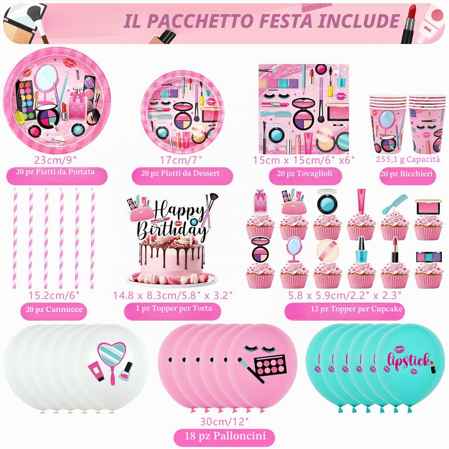 Decorazione per feste di compleanno spa, forniture per feste di trucco, piatti, tazze, tovaglioli, tovaglia, sfondo di buon compleanno, palloncini, topper per torte per ragazze donne sonno coccole spa