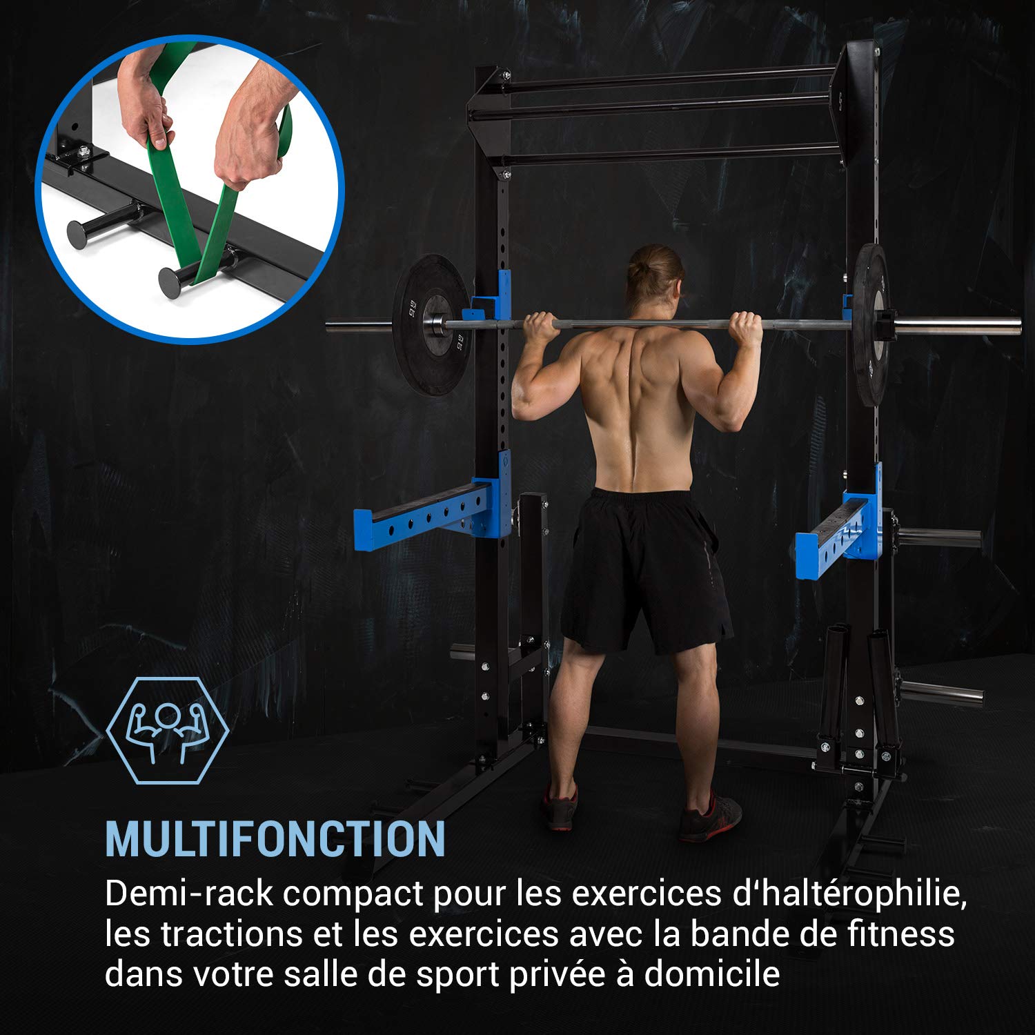 CAPITAL SPORTS Amazor - Tour de Musculation, Cage Traction, Station Traction, Safety Spotter