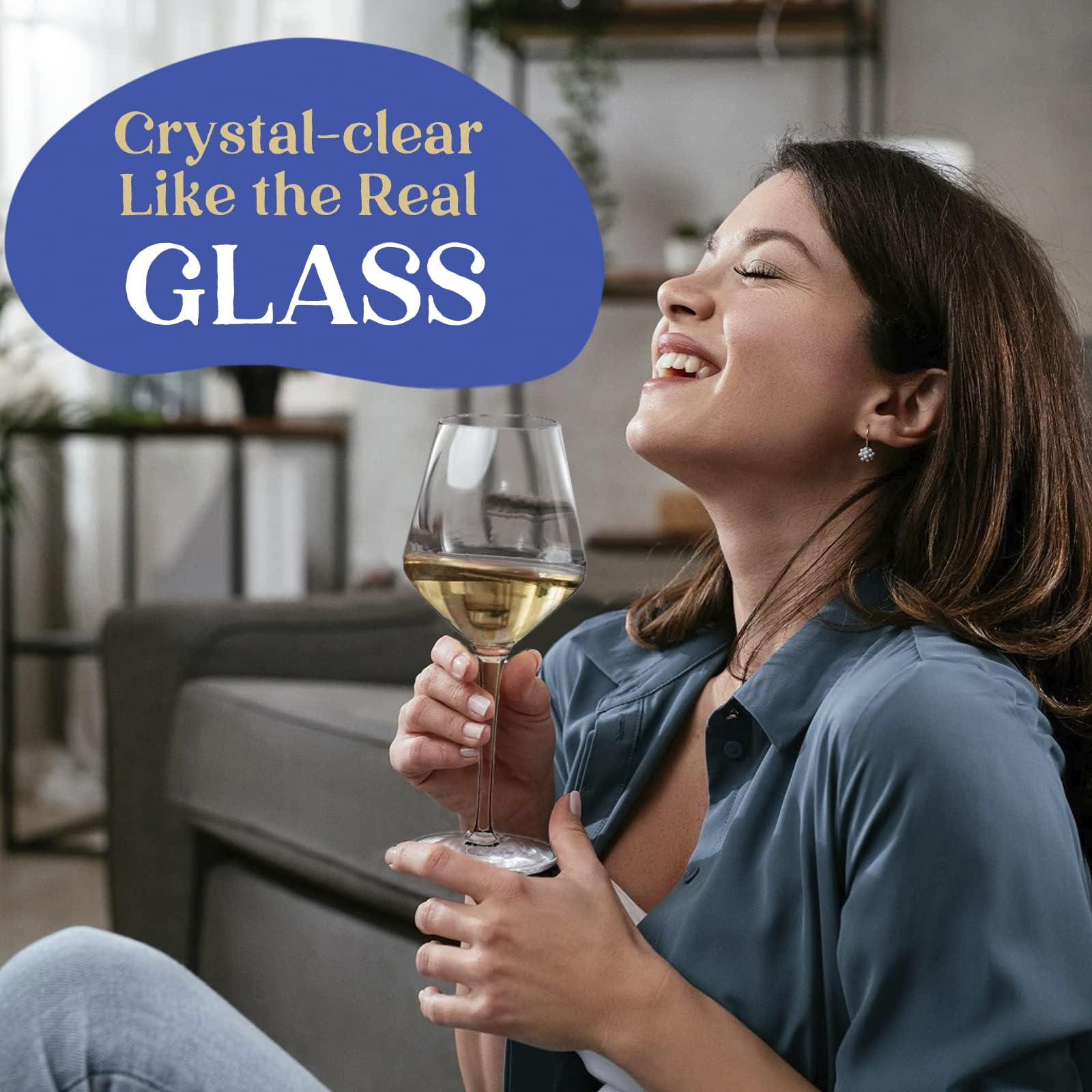 Juego de 6 copas de vino de plástico (15 onzas), copas de vino irrompibles con tallo, 100% Tritan y sin BPA, aptas para lavavajillas, impresionantes para piscina, playa, viajes, piscina, camping,