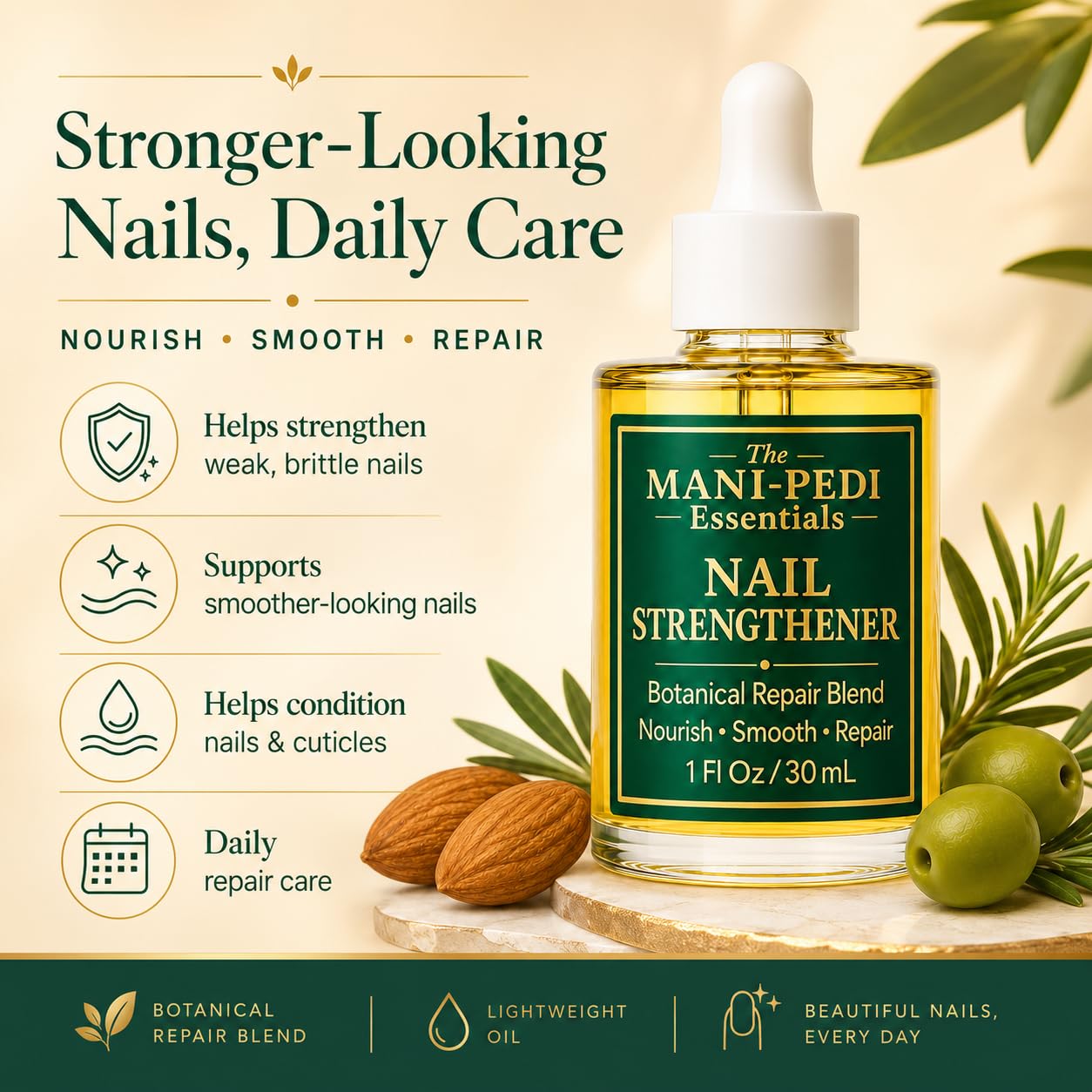 TMPE Nail Strengthener Serum. Professional Anti-fungal Serum for Damaged Nails & Toe-Nail Repair. Helps restore damaged nails. Supports Nail Growth & Healthy Cuticle - 30ML 1