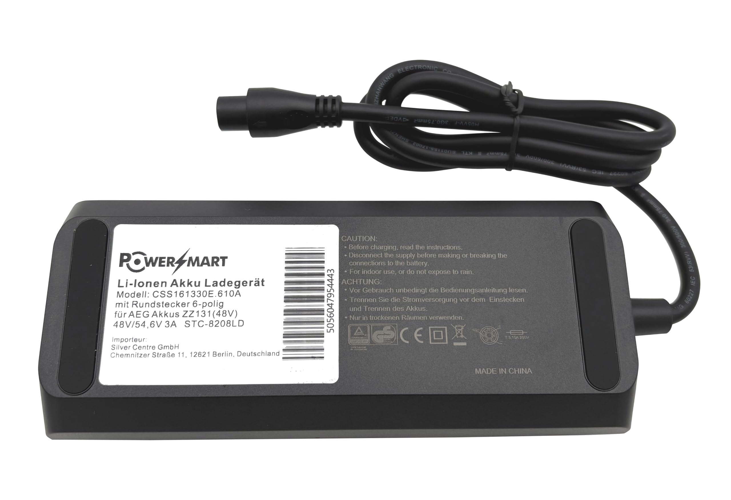 PowerSmart 54,6V 3A Schnellladegerät für 48V Prophete (ZZ131304) mit AEG-Antrieb, 6-poliger Rundstecker