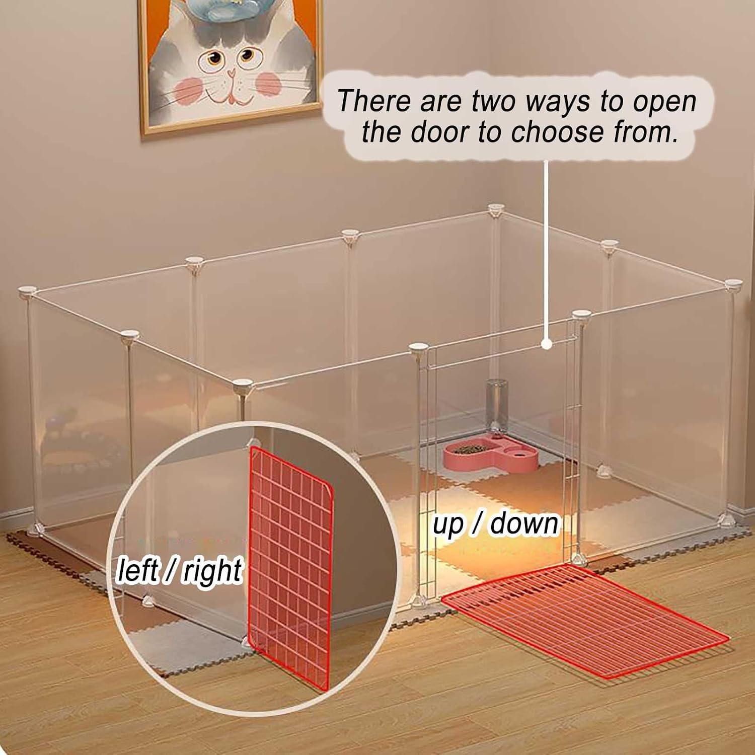 Ventilazione Gabbia for Gatti: Piccola, in Metallo, smontabile e Facile da Pulire(111x75x65cm(A))