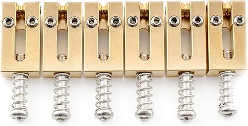 Miniatura 16 de Musiclily Sillas de puente de guitarra de latón ultra de 0.413 in, sillín de puente de trémolo para Fender Telecaster Tele Stratocaster Strat ST TL