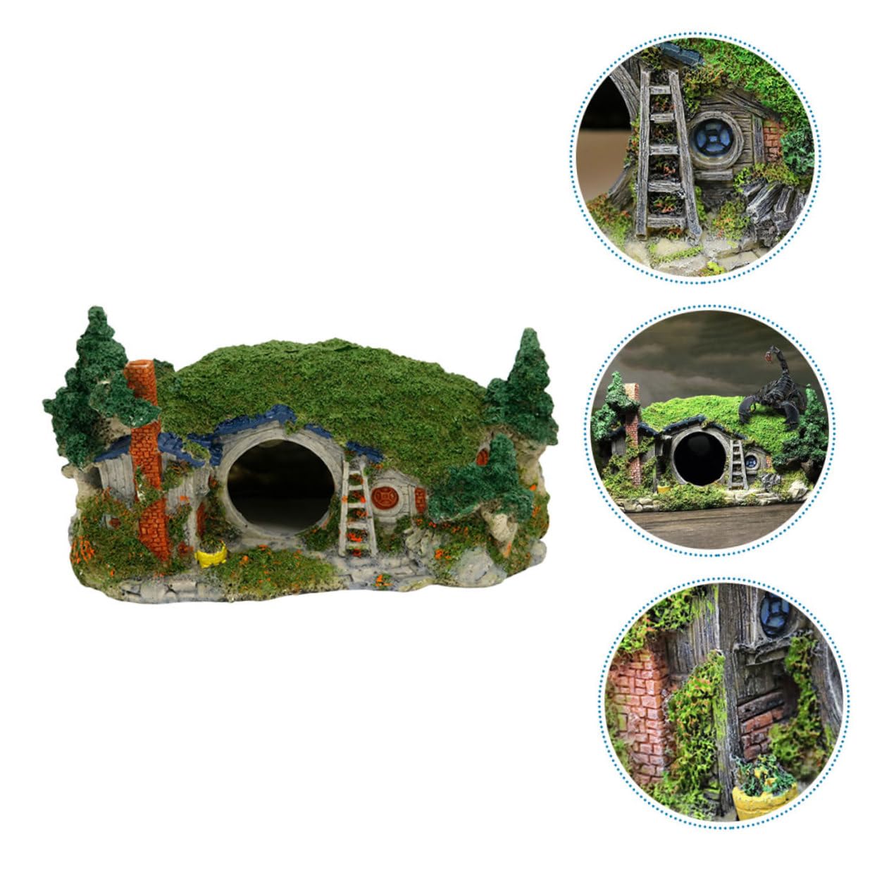 FOMIYES Decoración De Acuario Escondite De Resina para Peces y Reptiles Adorno para Acuarios y Terrarios Casa De Habitantes Acuáticos Refugio Natural para Peces y Camarones