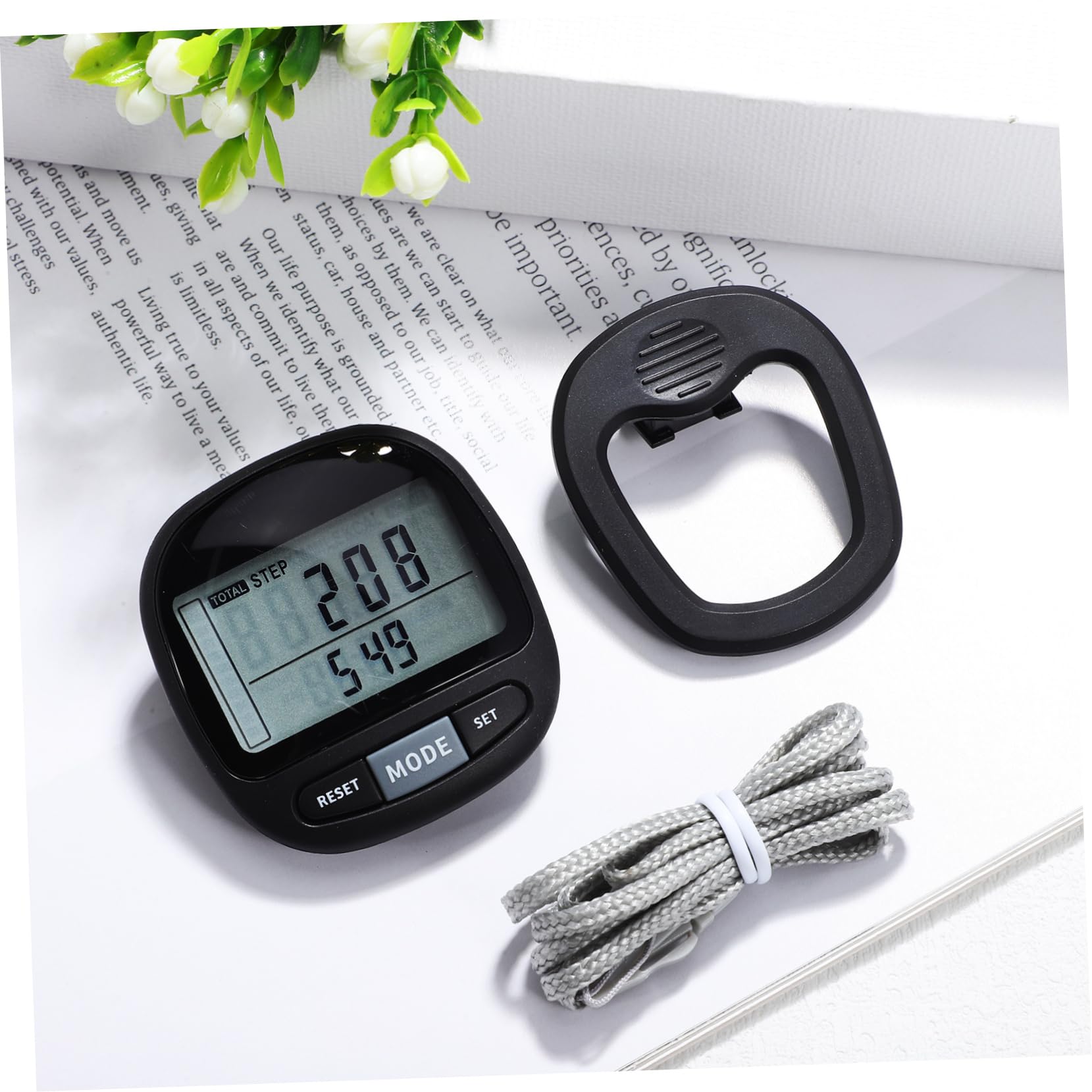 Toyvian Compteur de Portable Clip Pedomètre avec Affichage de Distance pour Activités Extérieures Sensor Technologie Mémoire de Jours