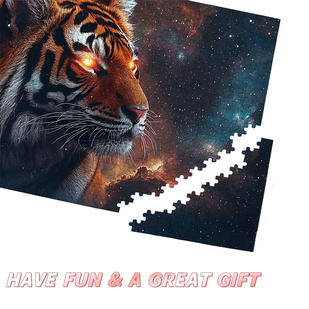Puzzle 1500 elementów tygrys, puzzle 1500 elementów dorośli gwiaździste niebo, klasyczne puzzle gry edukacyjne do aktywności rodzinnej, najwyższej jakości drewniane puzzle z pudełkiem na prezent dla