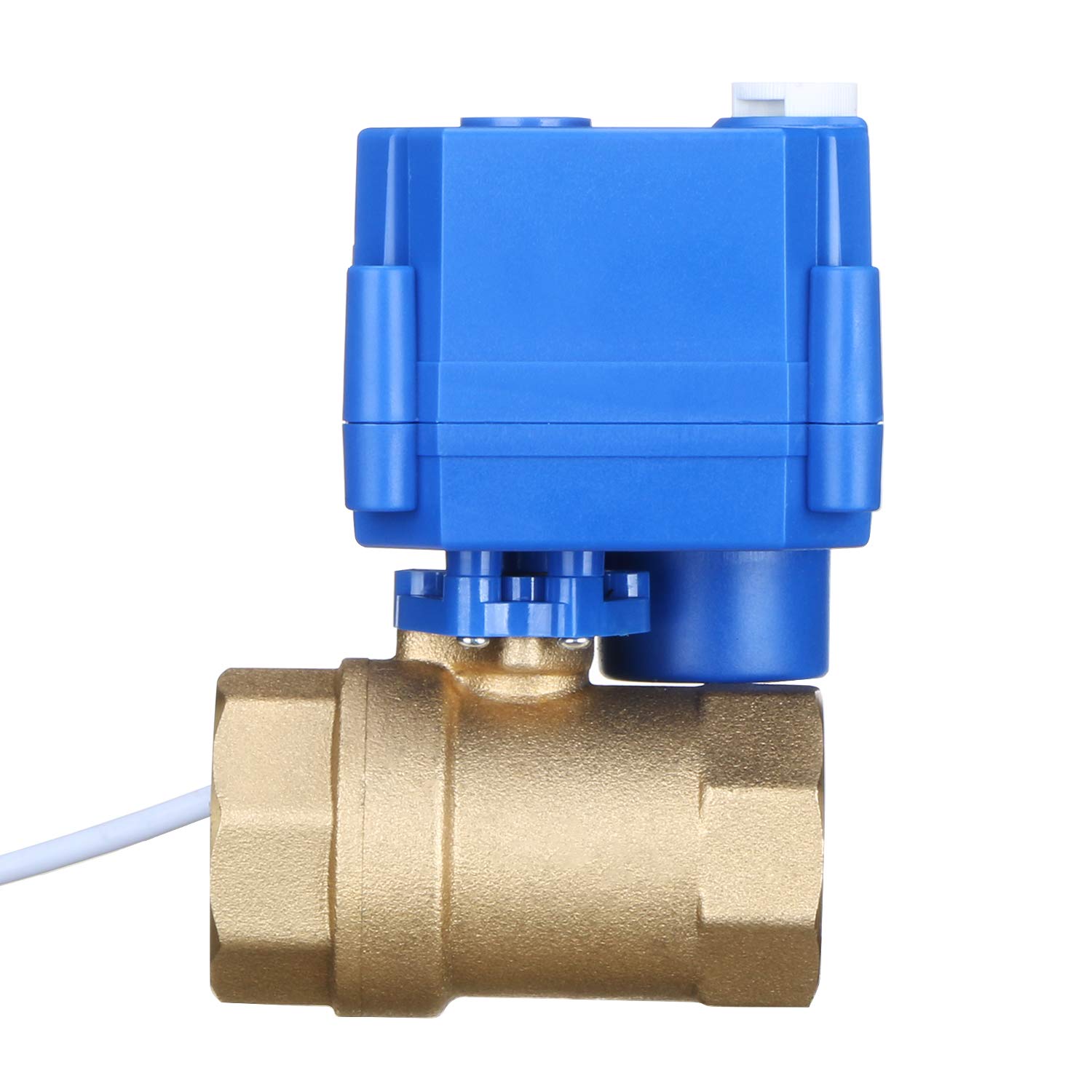 U.S. Solid Valvola a sfera motorizzata 1" elettrovalvola in ottone – Funzione manuale, 2 vie, 9-24V AC/DC, 2 fili, ritorno automatico, normalmente chiusa
