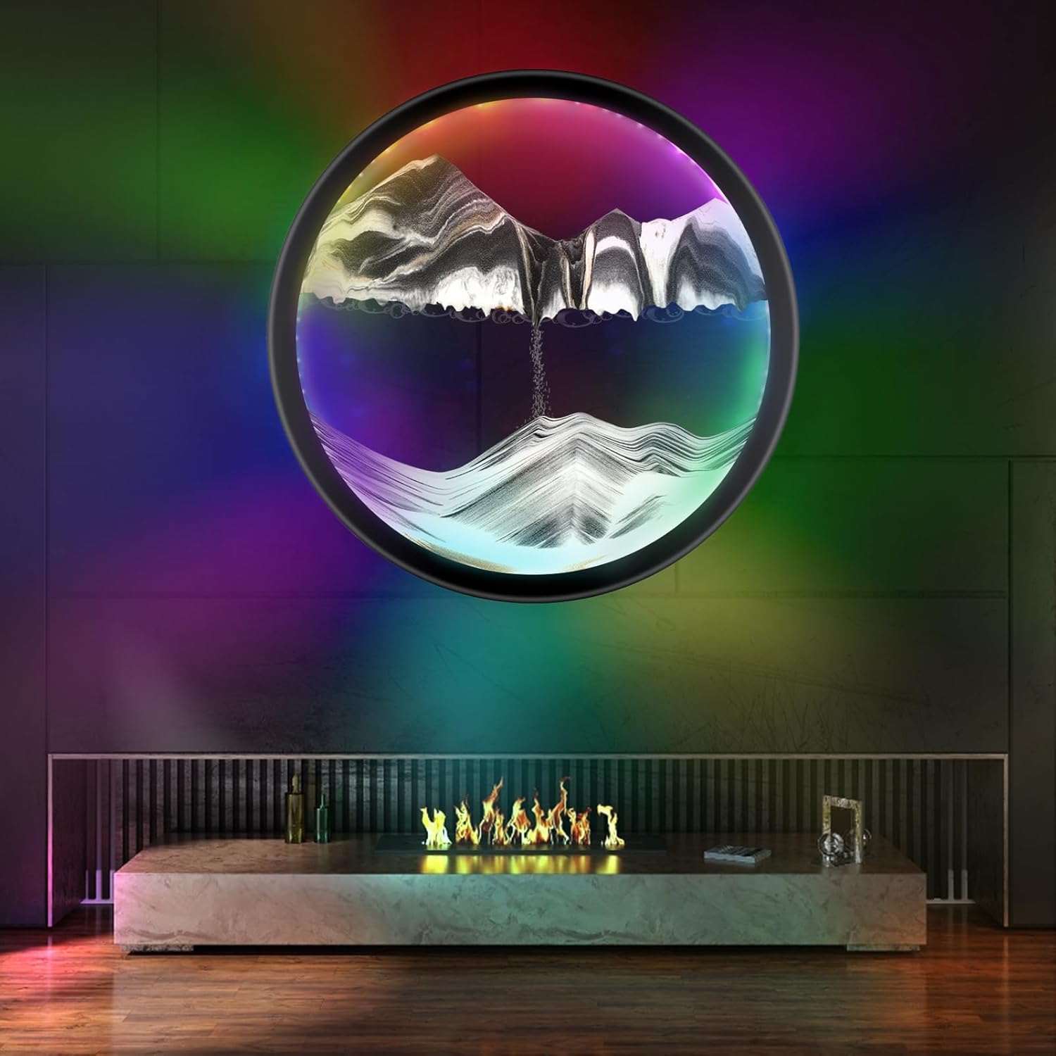 Omaiyoupin Moving Sand Art with LED Wall Sconce, Sand Art
