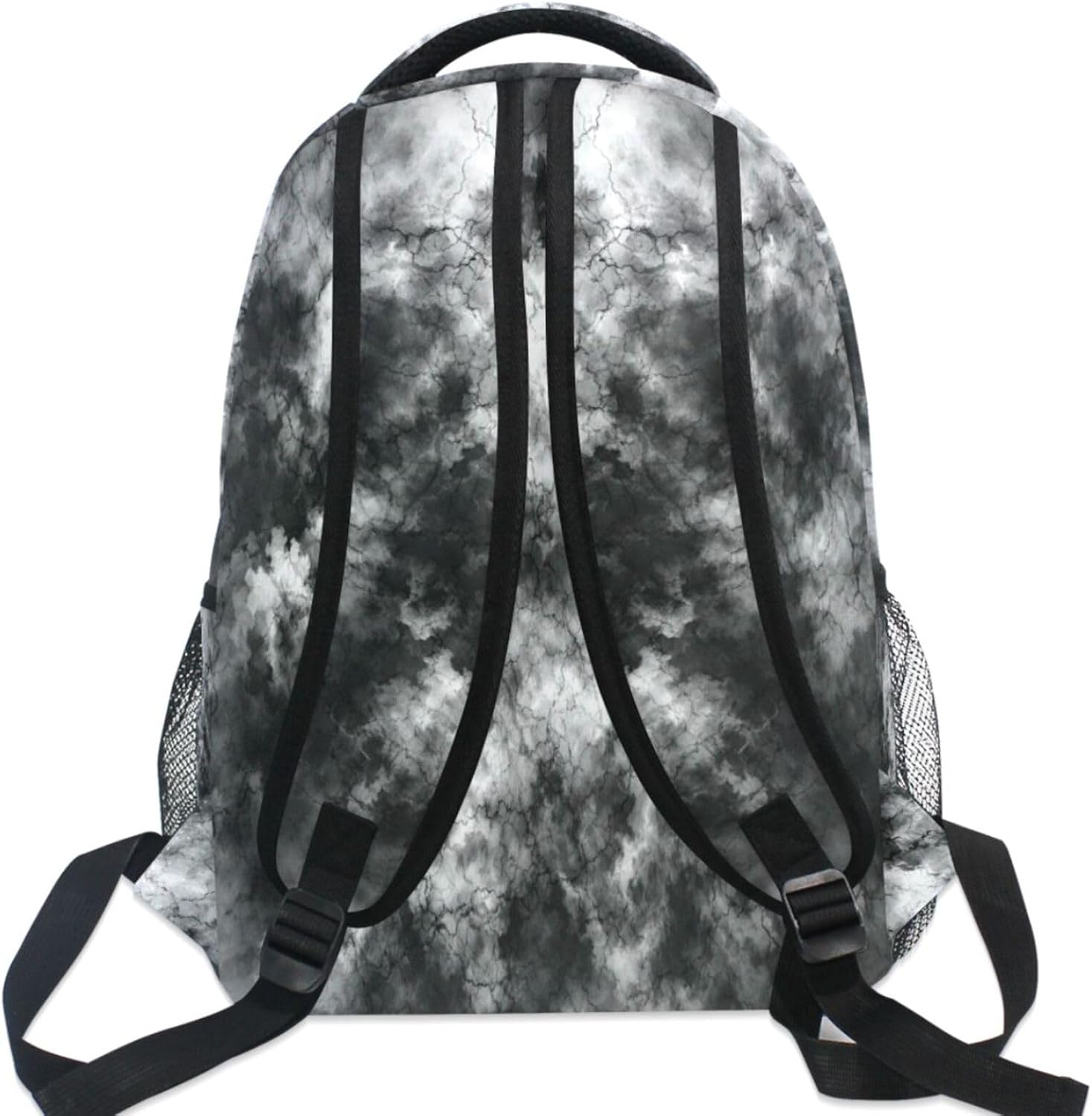 MNSRUU School Backpack Black And White Tie Dye Backpack for College Student Laptop Backpack High School Bookbags for Adult Teen