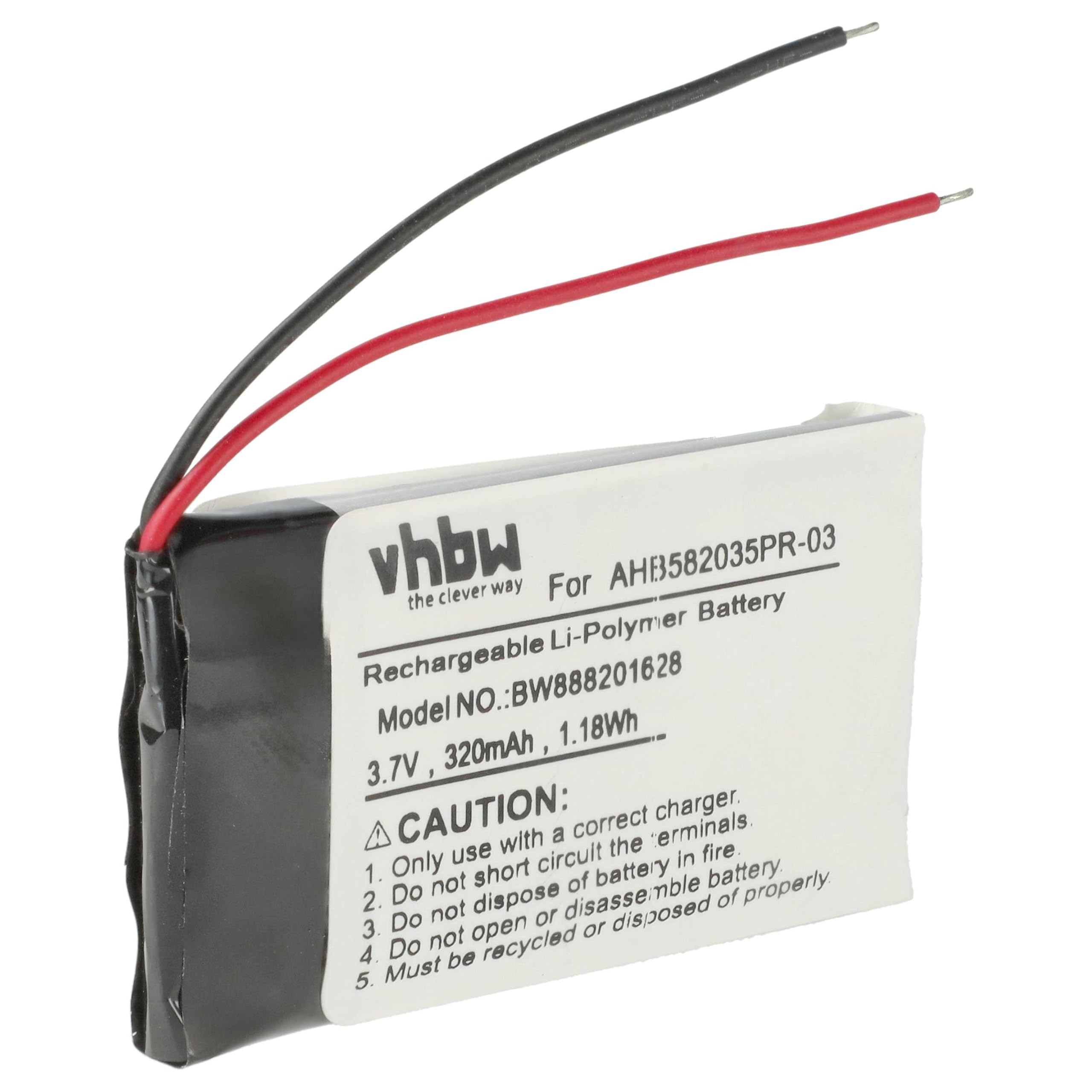 vhbw Bateria zamienna do Jabra AHB582035PR-03 do zestawu głośnomówiącego telefonu konferencyjnego (320 mAh, 3,7 V, litowo-polimerowy)
