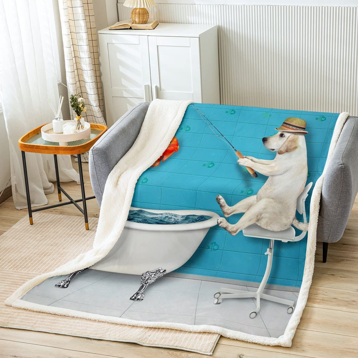 Manta polar para perro, manta de felpa para cama, sofá, baño, manta de sherpa transpirable, cálida para mascotas, para perros, 200 x 200 cm