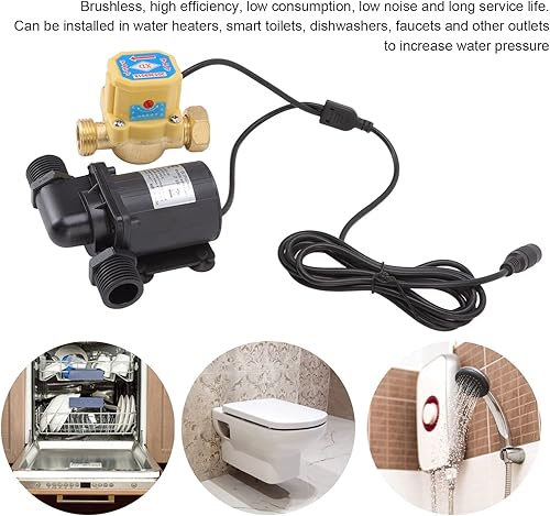 Miniatura 4 de Bombas de agua eléctricas, bomba solar de refuerzo de presión de agua caliente, adaptadores de manguera de jardín para refuerzo de transferencia,