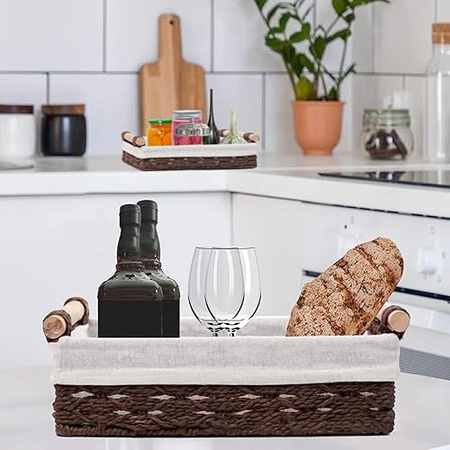 Miniatura 2 de Cestas de mimbre, cesta de papel higiénico, cestas de almacenamiento de mimbre para estantes, organizador de cesta de baño, cesta de papel higiénico