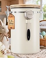 Vista 14 de Veken - Recipiente hermético para café de acero inoxidable, contenedor de almacenamiento de alimentos para la cocina con registro de fecha y cuchara