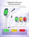 Infrared Thermometer for Adults and Kids, Digital Thermometer with Fever Alarm & Mute Mode, Fast Accurate Result, Easy to Use for All Ages Fast and Accurate with, Non-Contact