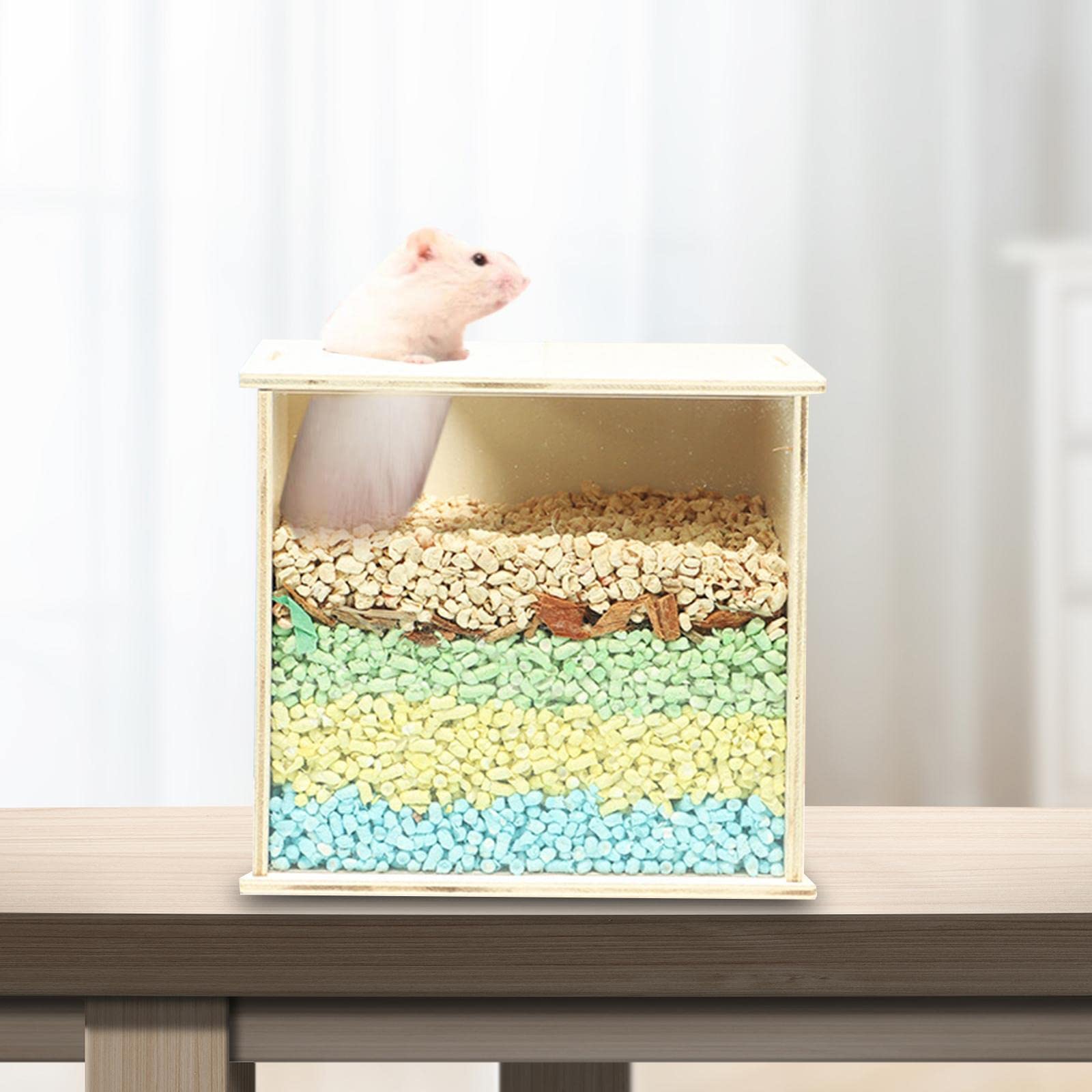 Amazon | DeeRace ハムスター砂バスボックス、穴掘り部屋用トイレ、お