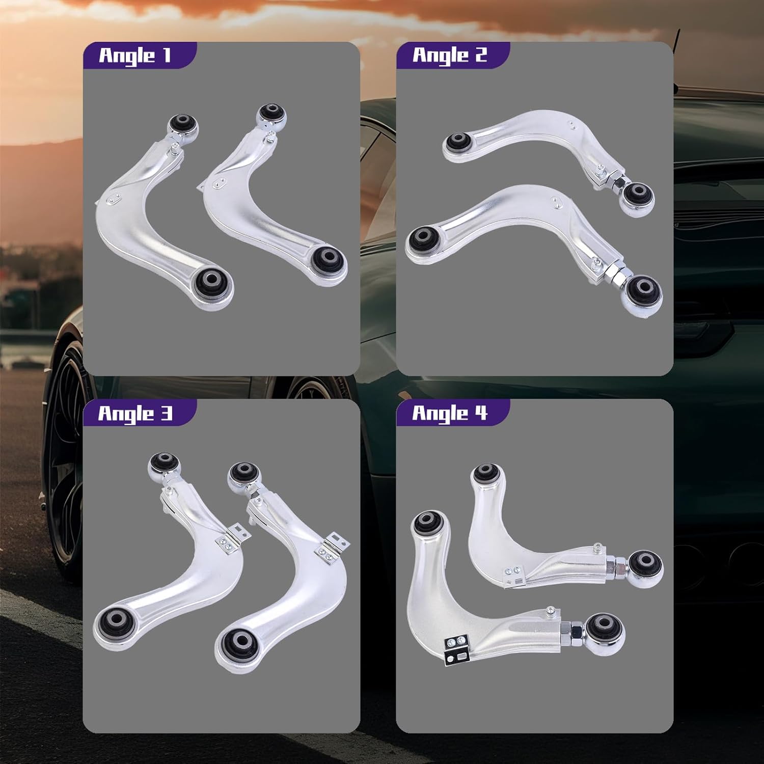 BP67476 2PCS Rear Camber Kit, Adjustable Aluminum Camber Arms for Honda Civic 2016-2021, Accord 2018 2019 2020 2021 2022, CR-V 2016 2017 2018 2019 20202021, Insight 2019-2020, Left and Right Pair