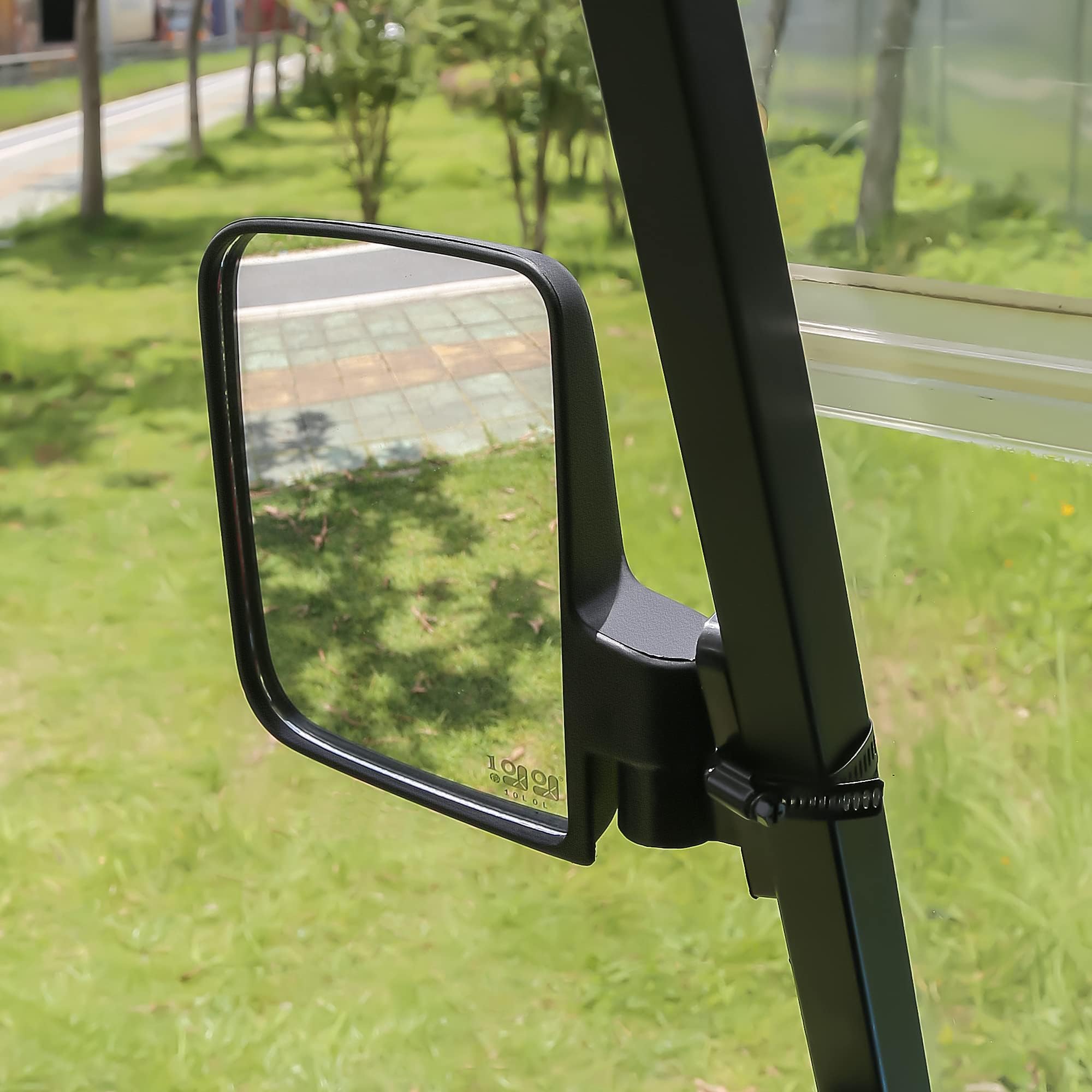10L0L Golf Cart Side Mirrors Compatible with Yamaha Club Car EZ-GO and Others Round or Square Tube Golf Cart Roof Bracket - Image 2