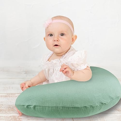 Miniatura 4 de Hooyax Juego de 2 fundas de almohada de muselina de lactancia, suaves y transpirables, fundas de lactancia para almohadas de lactancia, adorable