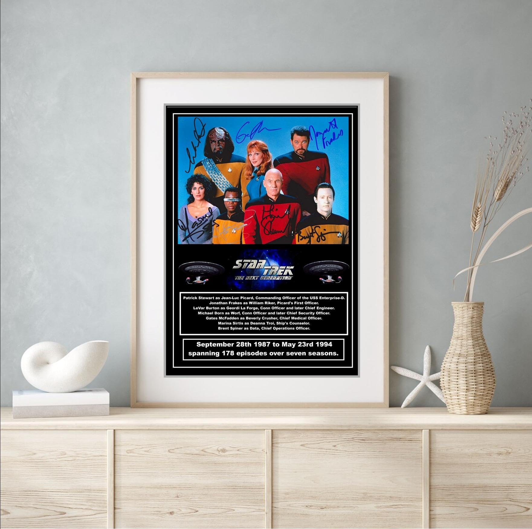 Signed By The Stars Multi-Colour Star Trek The Next Generation Cast Signed Autographed Print