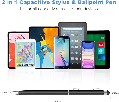 Stylus Pens for Touch Screens,10 Pack Universal 2 in 1 Capacitive Stylus