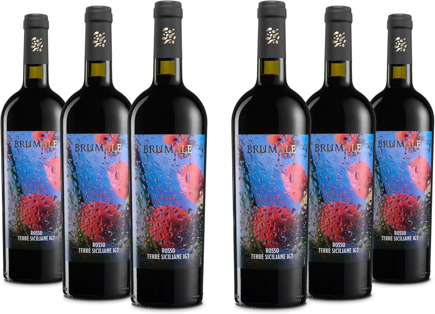 Brumale Rotwein Terre Siciliane IGT, Voller und Abgerundeter Geschmack und Bouquet mit Kirschnote, 12 % Vol., Karton mit 6 Flaschen mit jeweils 750 ml