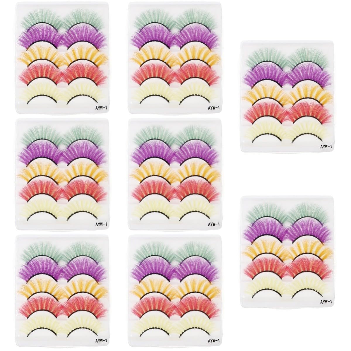 Abaodam 40 Paare Bunte Künstliche Wimpern für Frauen Weiche 3d Gefärbte Falsche Wimpern Geeignet für Fotoshootings und Nachtveranstaltungen