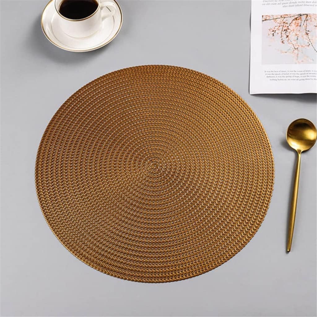 Placemats Place Mats for Kitchen Dining Table 4 Pcs/Set Round Placemat Dining Table Mat Cafe Placemats Bowl Coasters Pad Cup Mat Table (Color : C)