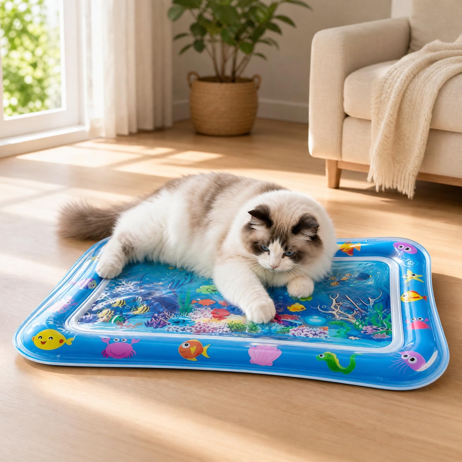 Pet Water Sensory Mat, Interactive Cat Water Mats for Cats