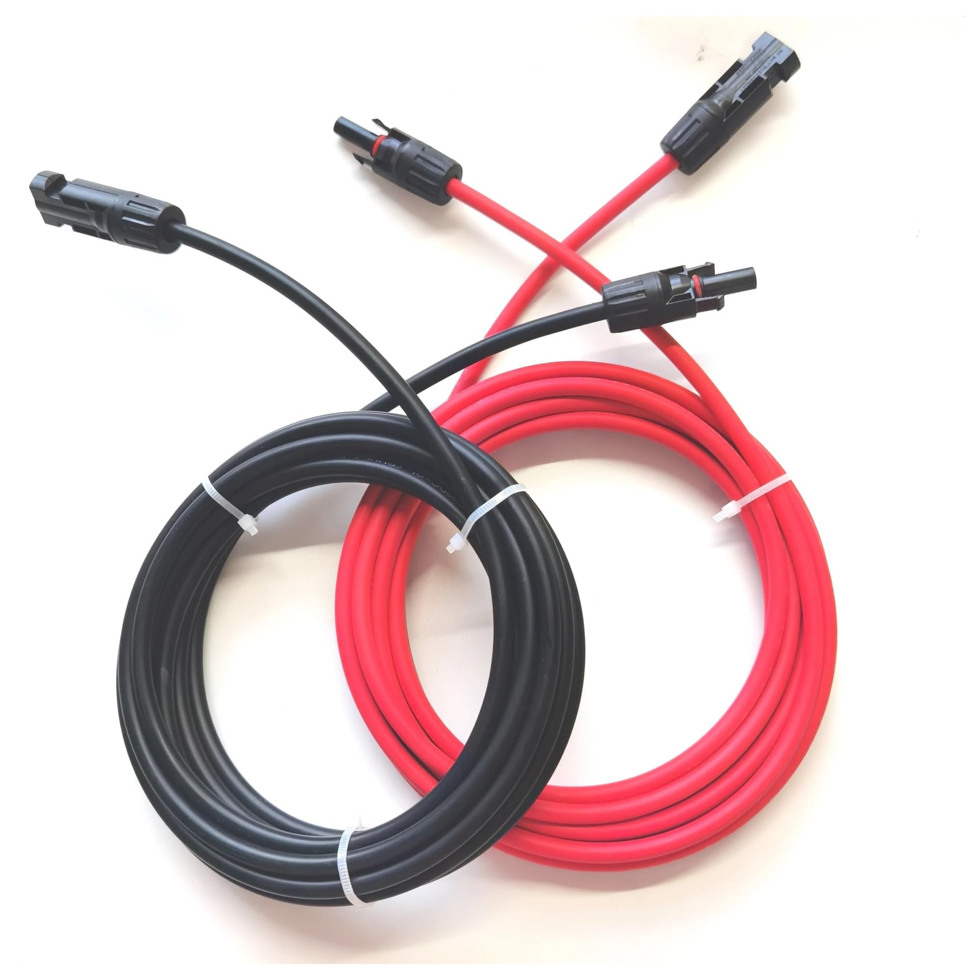 Cable de extensión Solar de Doble Extremo, Rojo y Negro, con Conector de 2 a 10 Metros, 4 mm²/6 mm², for Panel Solar fotovoltaico.(1Pair 6m 263.22 Inch,10 AWG-6mm2)