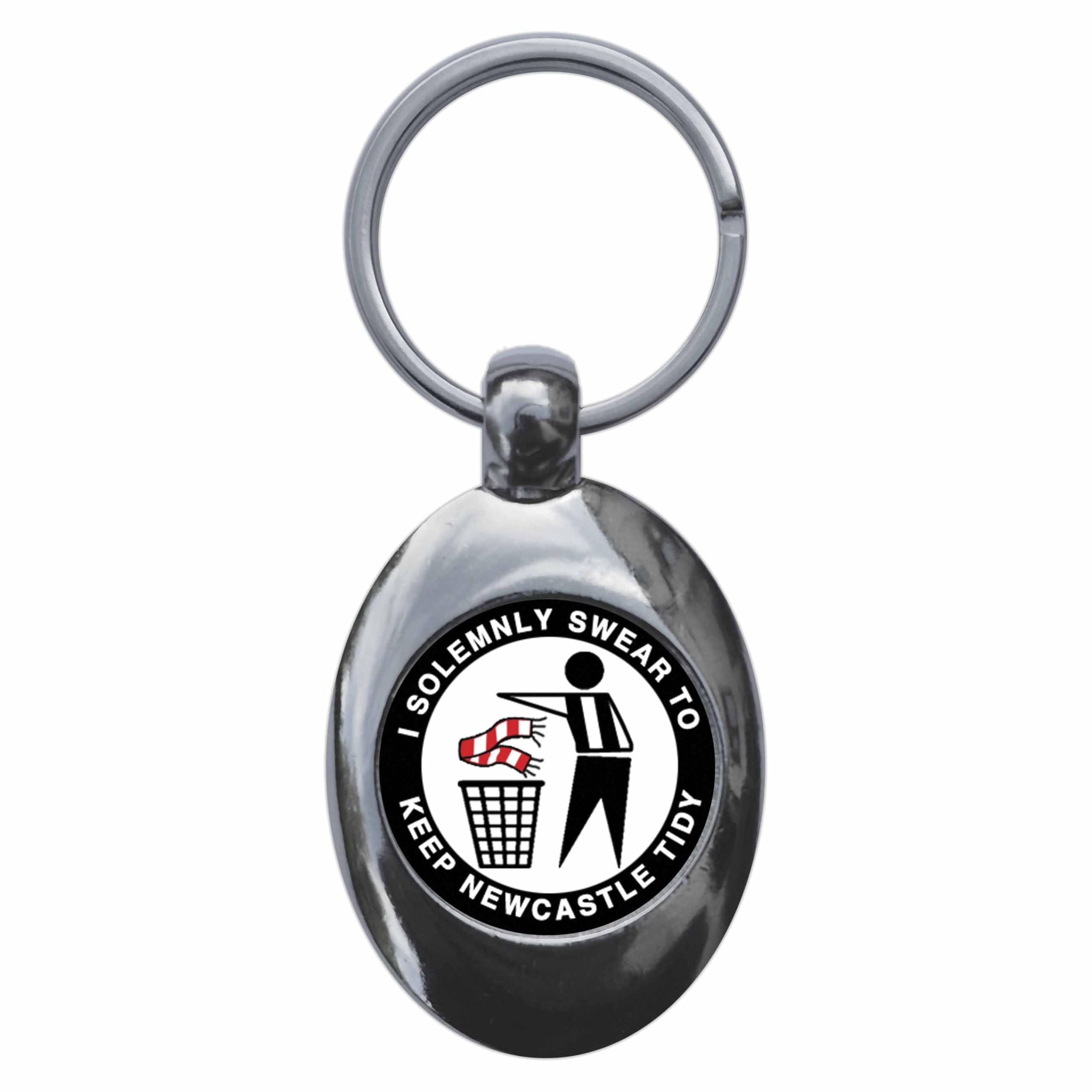 Ozorath I Solemnly Swear To Keep Newcastle Tidy Keyring Keychain Key Ring Chain With Trolley Coin