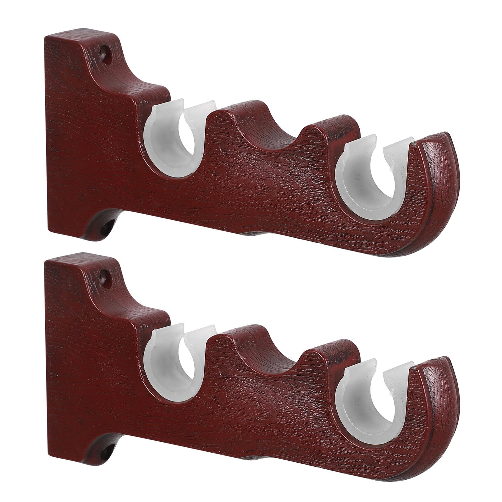 Ciieeo Supporti per Aste per Tende da Parete in Resina e Plastica Staffe Doppie per Bastoni per Tende 2 Pezzi per Soggiorno Cucina e Bagno Montaggio Semplice e Resistente