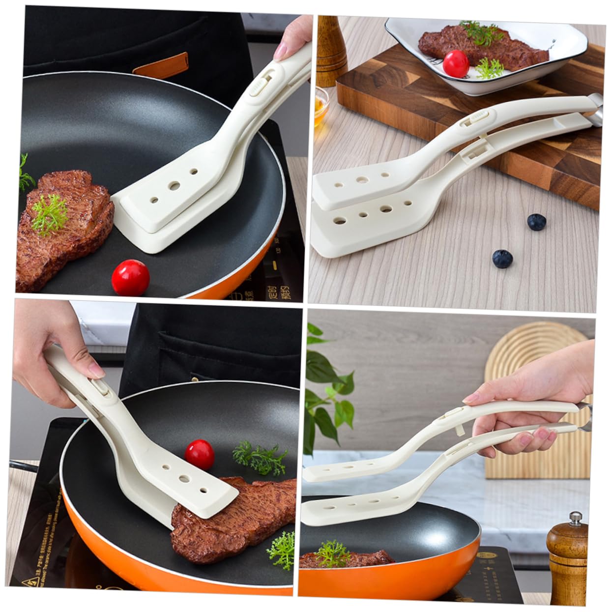 ABOOFAN Pince De Cuisine 5 Pièces Pinces à poisson en silicone truelle pince à spatule en silicone gadget de cuisine Résistance aux hautes températures spatule à frire petits outils