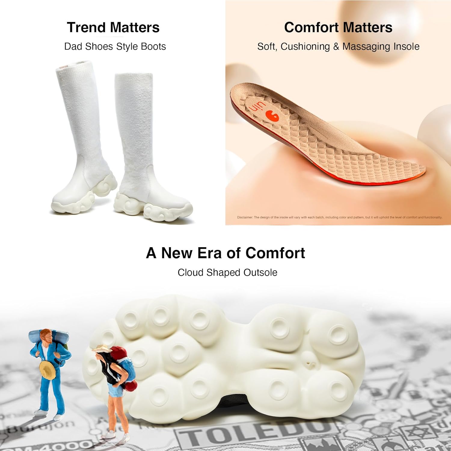 UIN Women's Platform Fashion Boots Comfortable Chunky Art Travel Shoes Cloud Series - Image 7