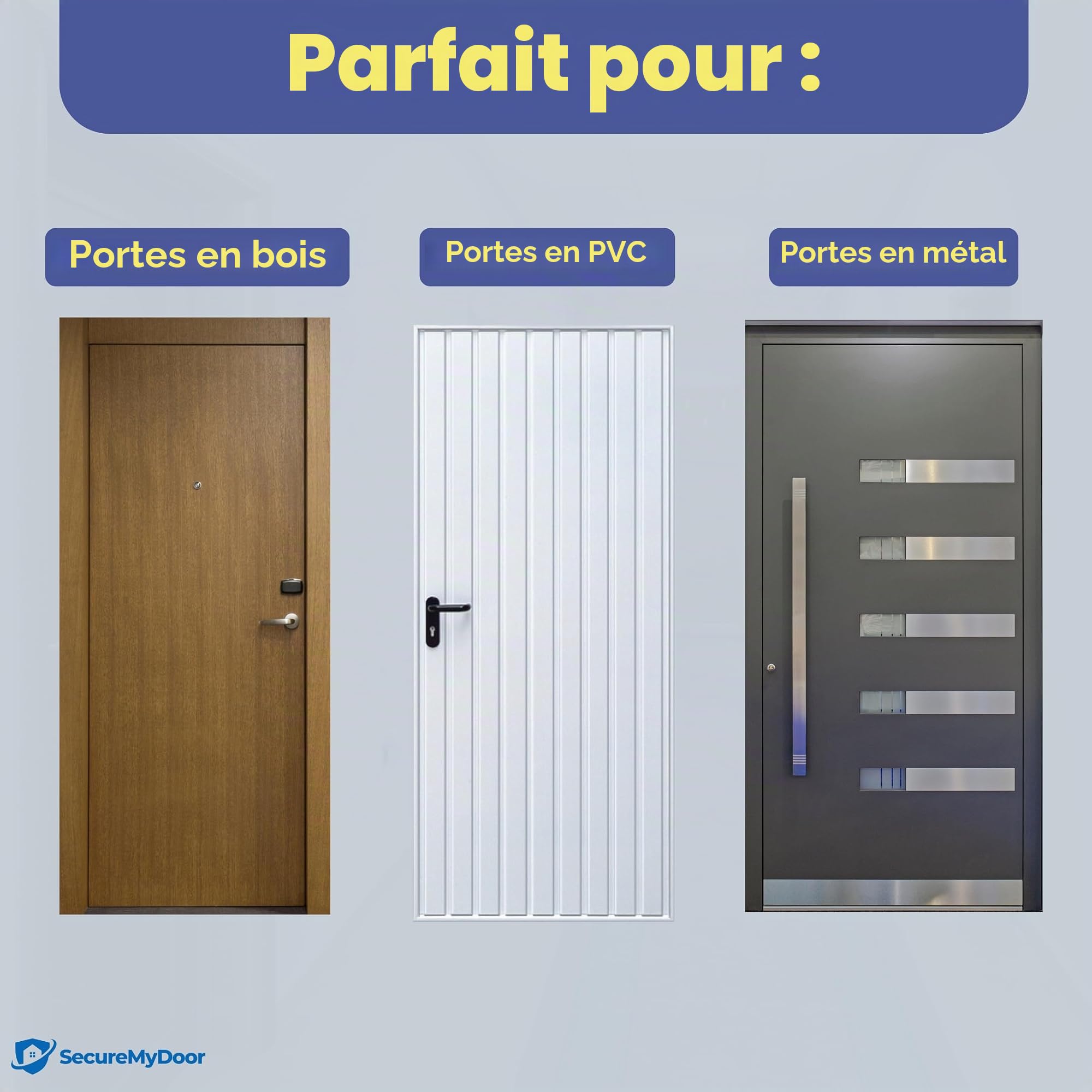 SecureMyDoor - Kit complet d'entrée de porte | Système de sécurité avec serrure magnétique électrique | Entrée par clavier de proximité avec x10 porte-clés RFID de proximité inclus | Idéal pour le