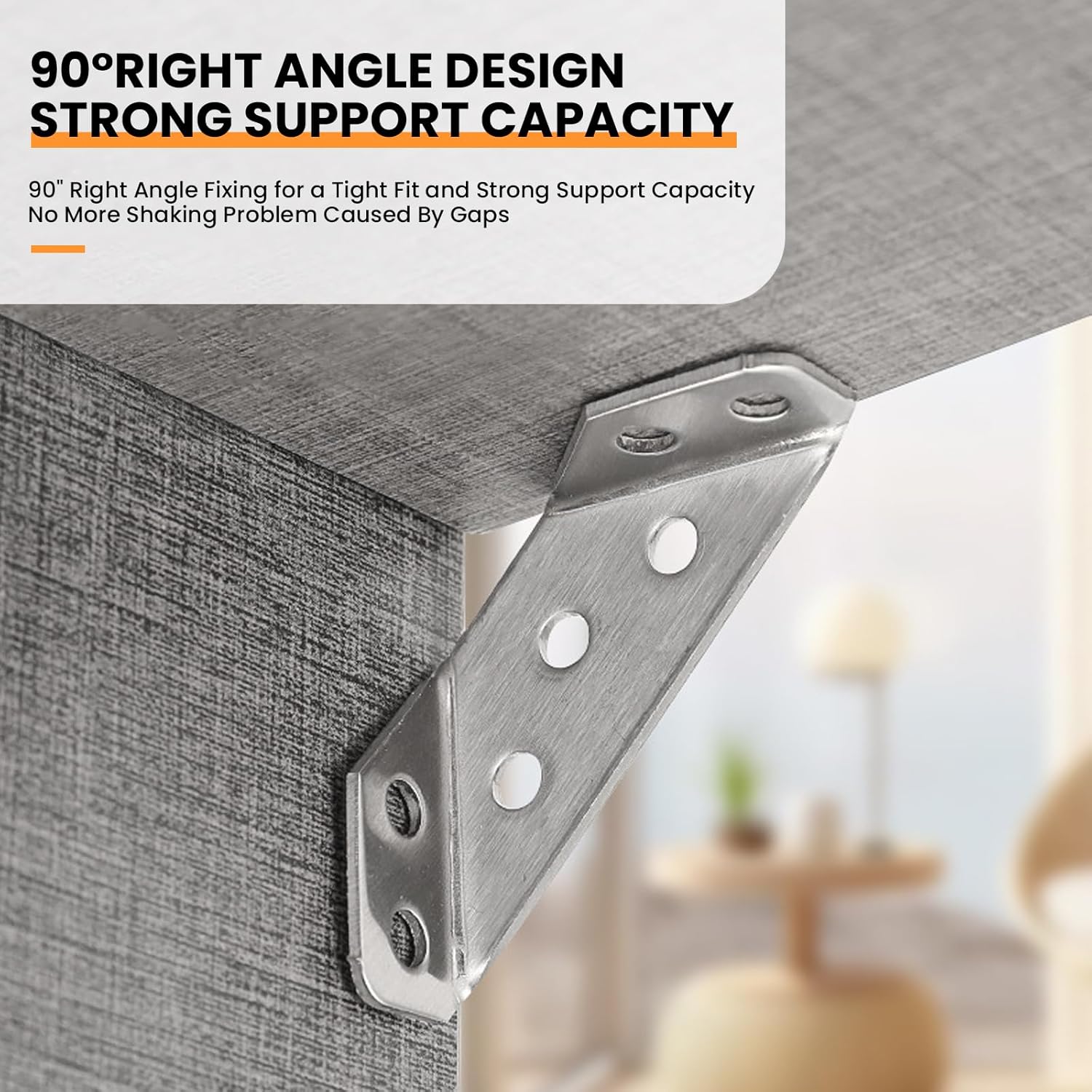 Universal Furniture Corner Brace Connector with Screws, 10 Pack Stainless Steel Angle Corner Triangle Support Brackets for Wood Frame, Shelf, Chair, Cabinet