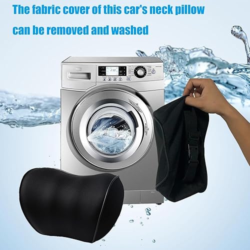 Miniatura 9 de Almohada para reposacabezas de asiento de automóvil, almohada para reposacabezas de automóvil para conducir, 100% espuma viscoelástica y almohada