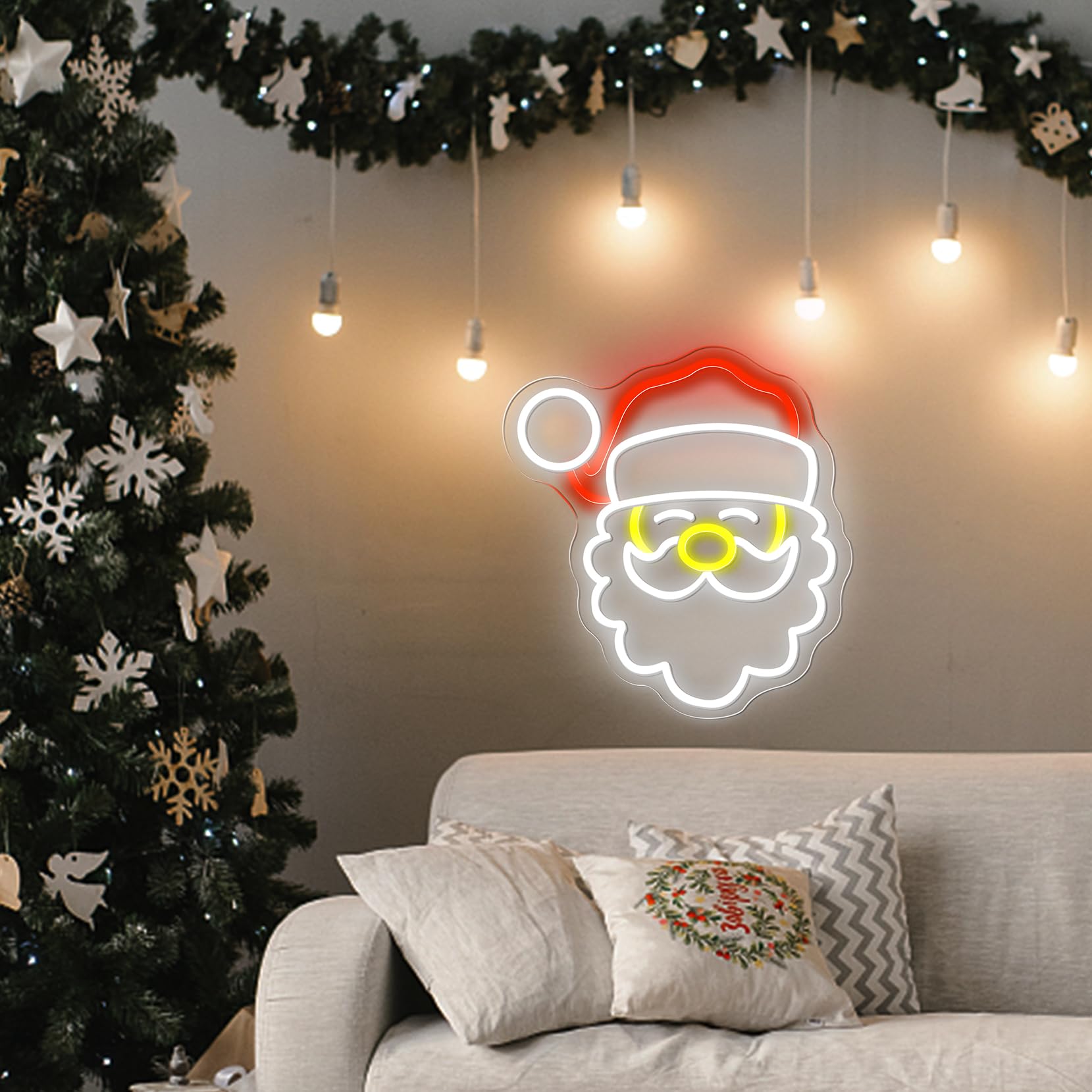 Amazon.co.jp: サンタクロースネオンサインカスタムクリスマスネオン