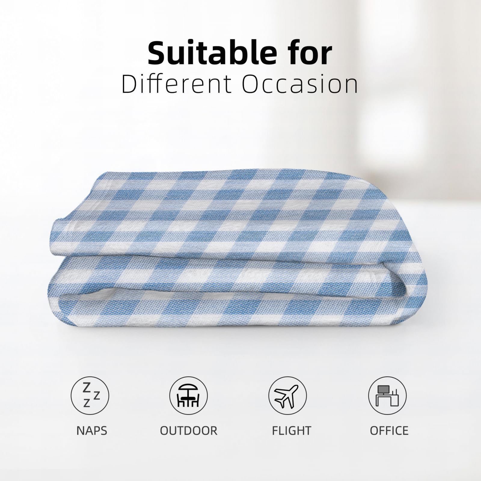 Kuscheldecke Flauschig Decke Fleecedecke Kariert, kleine Quadrate und Streifen, Wohndecke Warm Winter Weich,Decke Couch Blanket,Wohn- & Kuscheldecken 150 x 130 cm,Sofa überwurfdecke