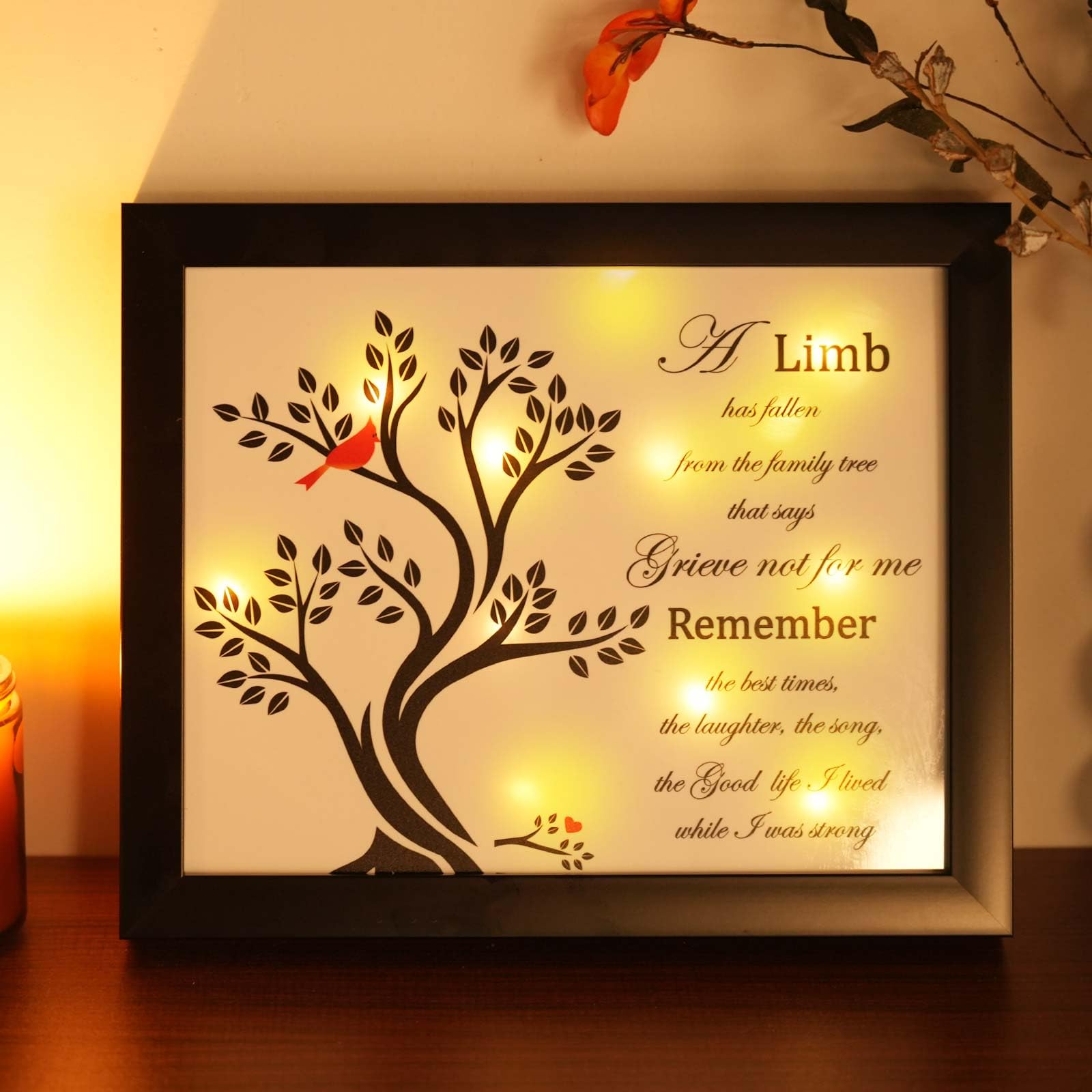 Memorial Gifts LED Shadow Box-Sympathy Gifts for Loss of Loved One Mother Father,Funeral Condolences Bereavement Gift Ideas