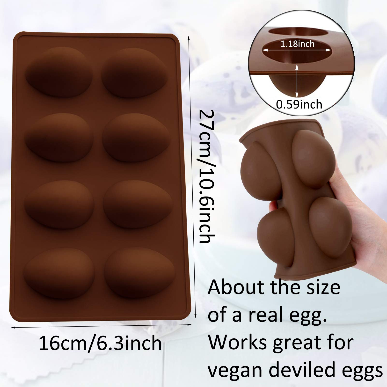 Amazon.co.jp: LanMa イースターチョコレートエッグ型 2個パック 8個