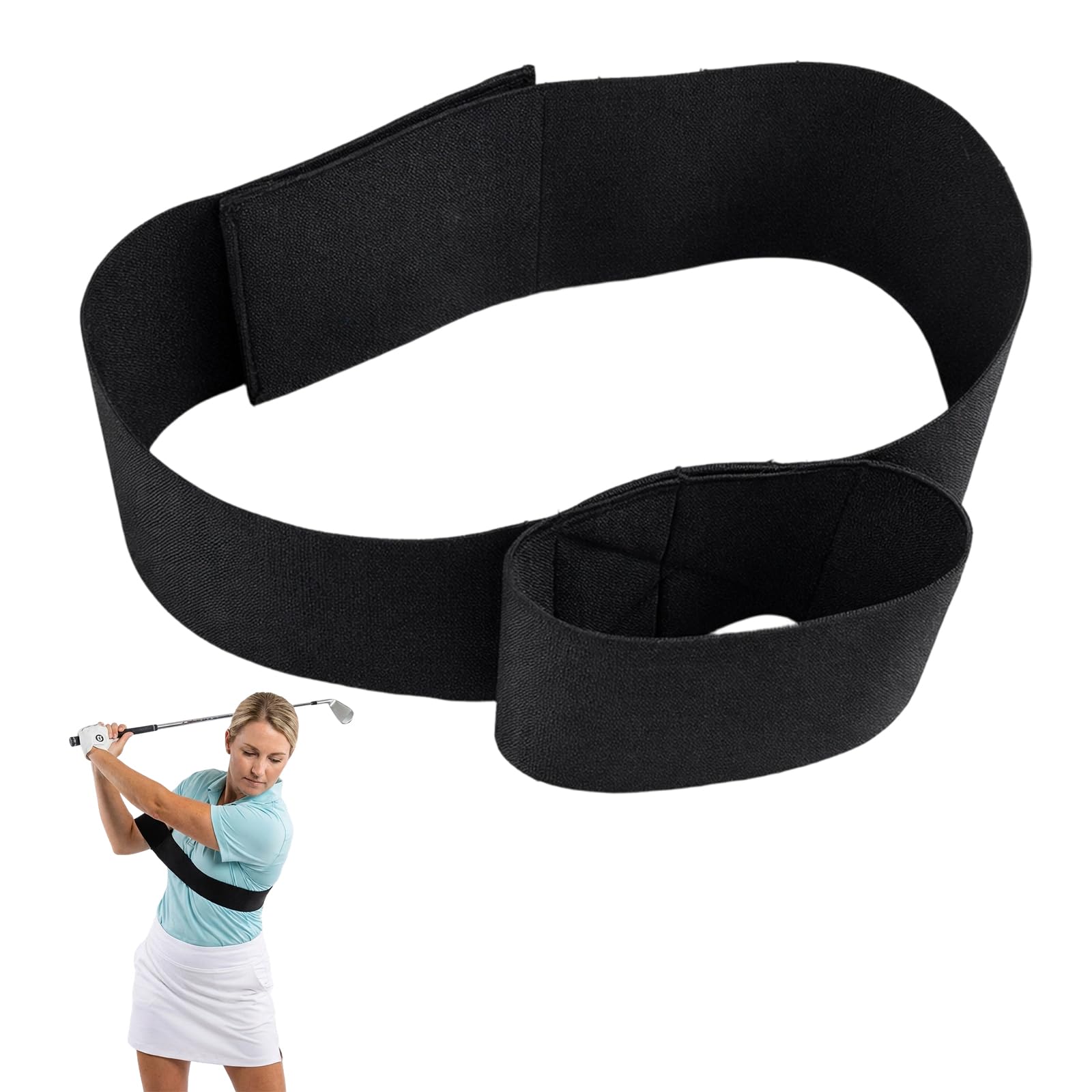 YcsRnn Golf Swing Trainer, Golf Training Aids for Swing Practice, Swing Sync Golf Trainer with Arm Bands, Adjustable Slider Golf Training Aid, 83 cm Length, 35 cm Bonding Area