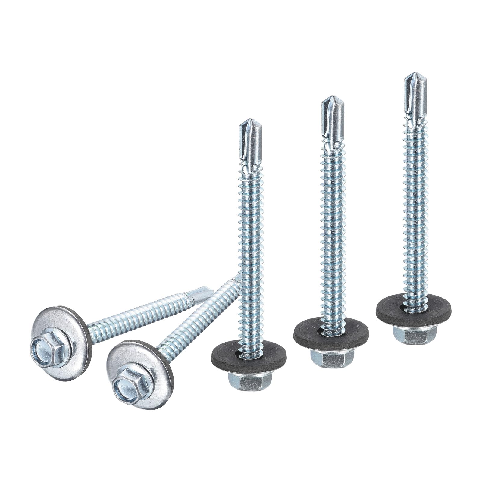 DTGN #12x2-1/2" Hex Washer Head Self Drilling Screws with EPDM Washer, 25Pack, Good for Metal