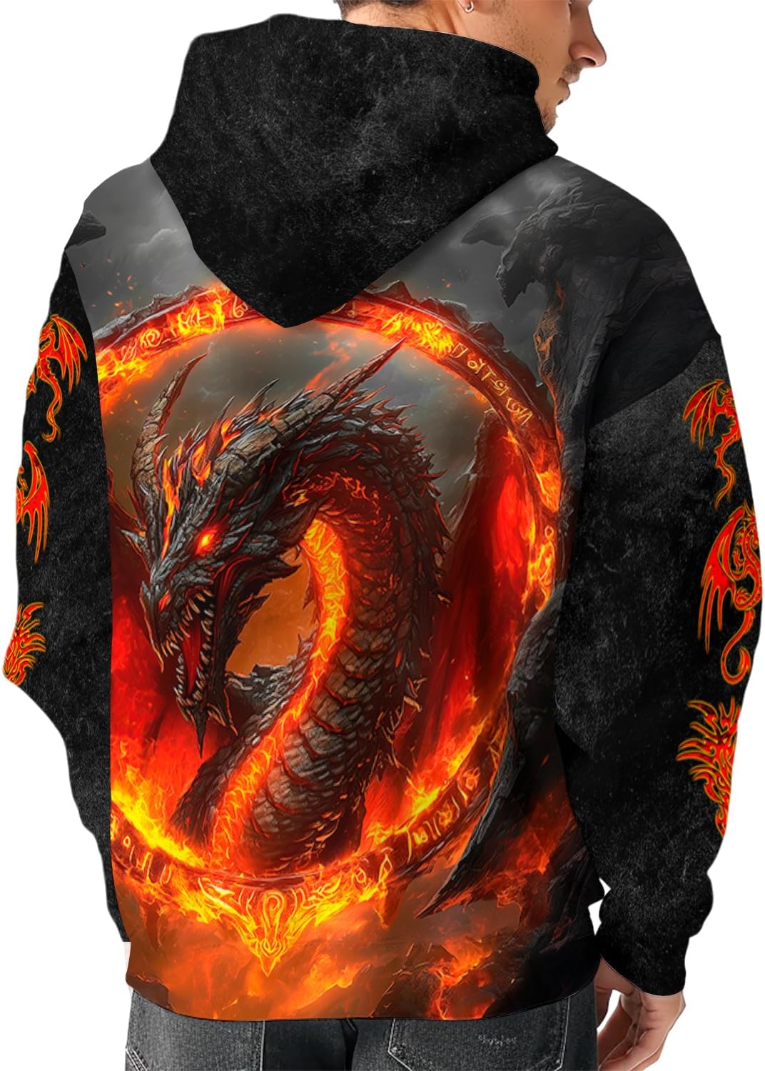 Custom Men's Dragon Hoodie 3D Graphic Hoodies Dragons Casual Sweatshirt Print Full Zip Hoodie Jackets Hooded - Image 4